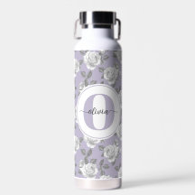 22 oz. Rose Garden Monogram Lavendel Wasserflasche