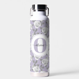 22 oz. Rose Garden Monogram Lavendel Wasserflasche Trinkflasche