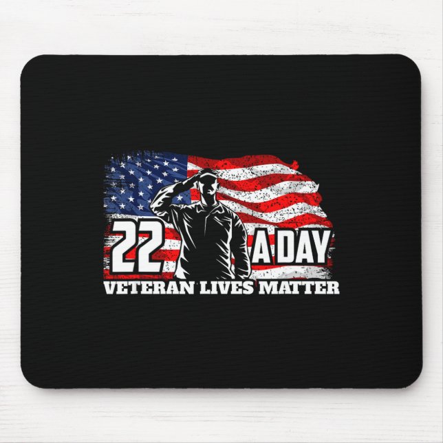 22 Per Day Veteran Lives Suicide Awareness Usa Fla Mousepad (Vorne)