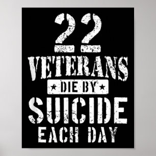 22 Selbstmord Die Veteranen pro Tag Militärveter Poster