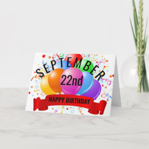 22. September Geburtstag  Karte