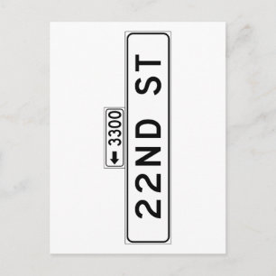 22. St., San Francisco Street Sign Postkarte