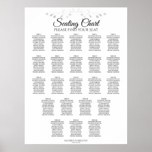 22 Tabelle Einfache elegante Hochzeitskarte Poster