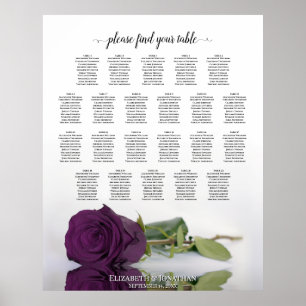 22 Tabelle Plum Lila Rose Hochzeitssortierung Poster