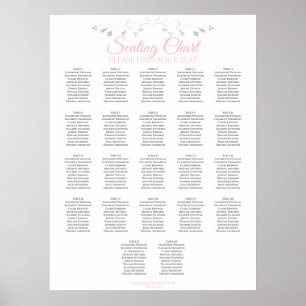 22 Tabelle Rosa und Grau Hochzeitskarte Poster
