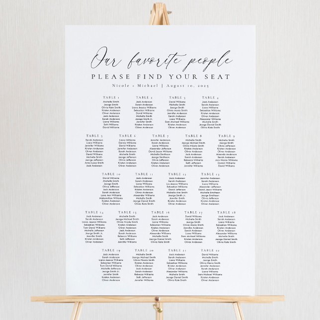 22 Tables Favorite People Acrylic Seating Chart Acrylschild (Von Creator hochgeladen)