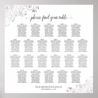 22 Tafellacy Silver White Wedding Seating Chart