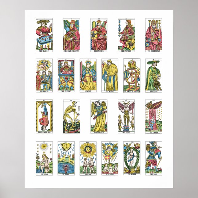 22 Tarot Cards Fortune Teller Poster (Vorne)