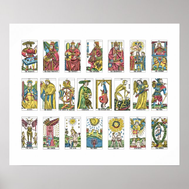22 Tarot Cards Fortune Teller Poster (Vorne)