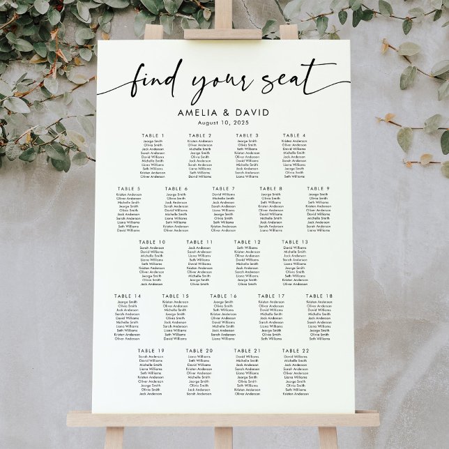 22 Tische finden Sie Ihre Sitzkarte. Poster (Von Creator hochgeladen)