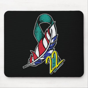 22 Veteran PTSD Selbstmord Bewusstsein US Feather Mousepad