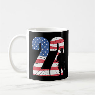 22 Veteran Suicide Prevention American Flag Patrio Kaffeetasse