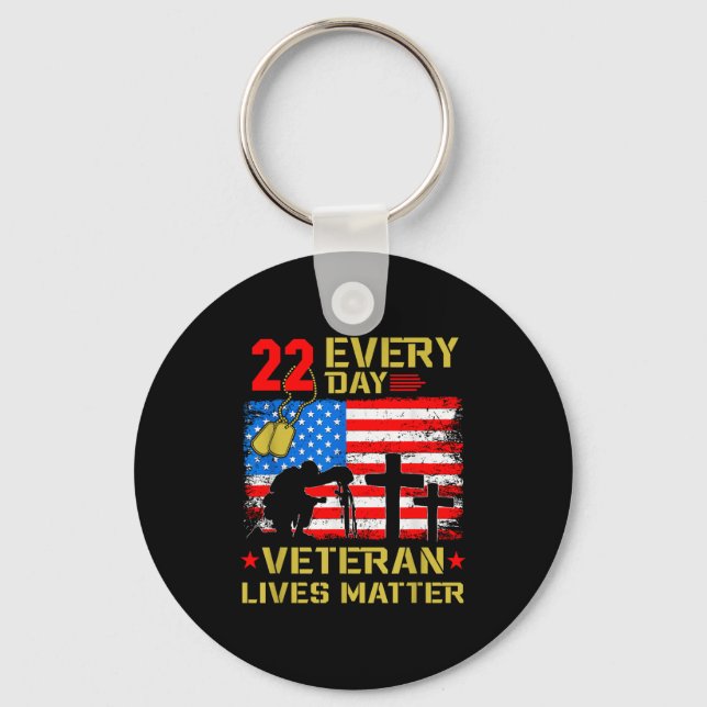 22 Veterans A Day Veteran Suicide Prevention Aware Schlüsselanhänger (Vorderseite)