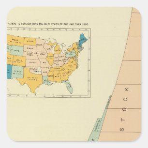 22 Wachstumselemente der Bevölkerung 17901890 Quadratischer Aufkleber