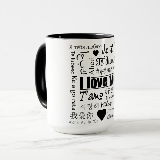 22 Wege zu sagen, I Liebe You Tasse (Vorderseite Links)