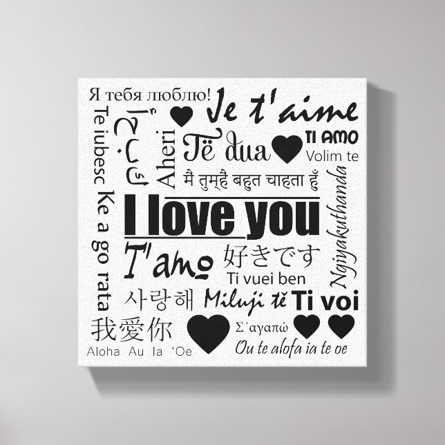 22 Wege zu sagen, ich Liebe Sie Leinwand Wall Art (Vorderseite)