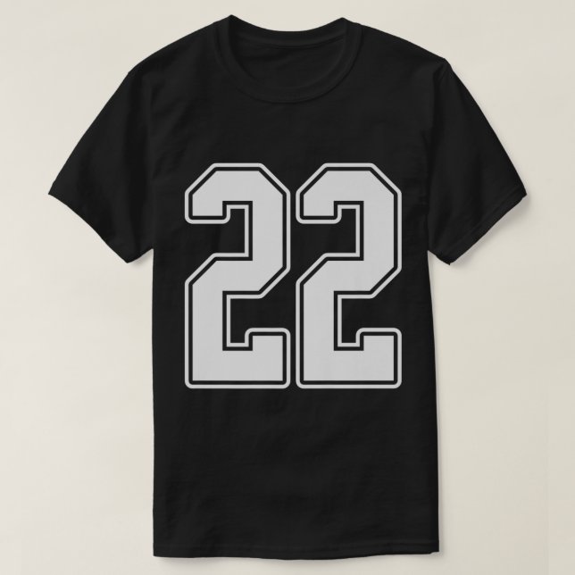 22 White Kontur Number 22 Sports Fan Jersey Style T-Shirt (Design vorne)