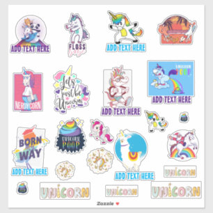 22 x Shaped UNICORN Funny Niedlich Kawaii Dab Emoj Aufkleber