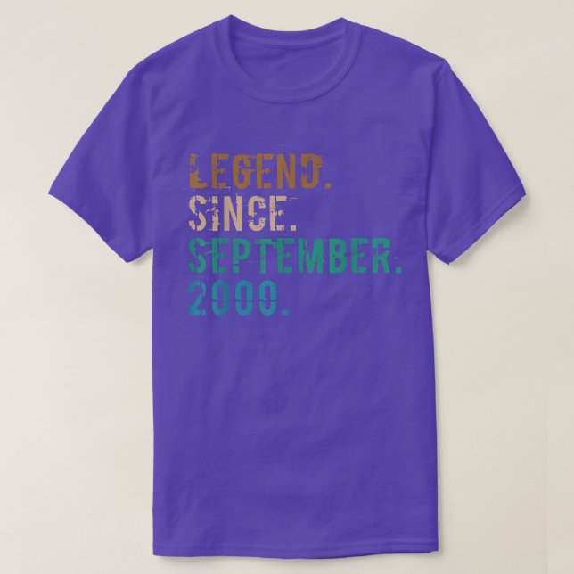 22 Year Old Gift Legend Since September 2000 22nd  T-Shirt (Design vorne)