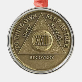 22 Year Sober Anniversary Medallion | Recovery Ornament Aus Metall