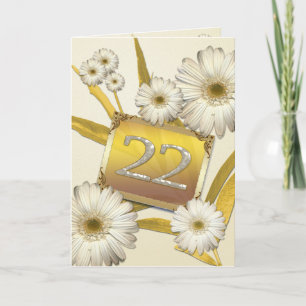 22nd Birthday card with daisies. Karte