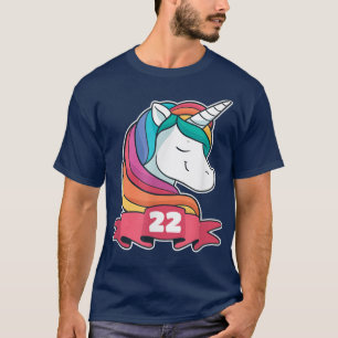 22nd Birthday for Girls theme  Unicorn Girl  T-Shirt