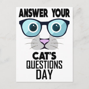 22nd January - Answer Your Cat Fragestunde Day Postkarte