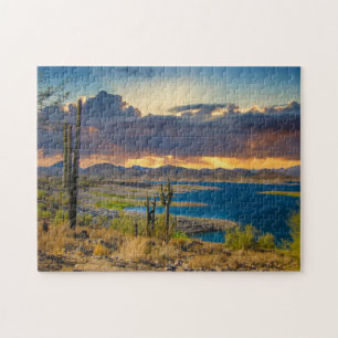 2309-2-Wüstensee mit Saguaro Puzzle