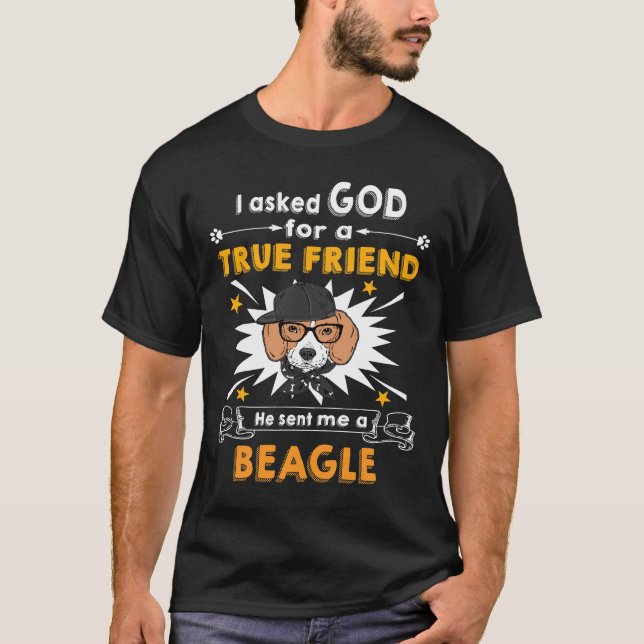 231 Gefragt Gott - Wahrer Freund - Ein Beagle T-Shirt (Vorderseite)