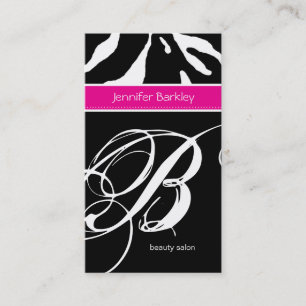 232 Animal Business Card Zebra Beauty Salon Pink Visitenkarte