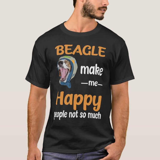 232 Beagle macht mich glücklich T-Shirt (Vorderseite)