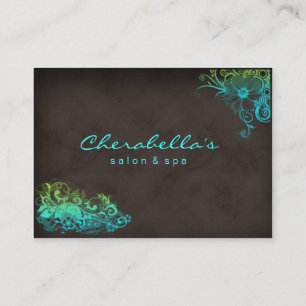232 Blue Green Trendy Salon Wellness-Center Stelle Terminkarte