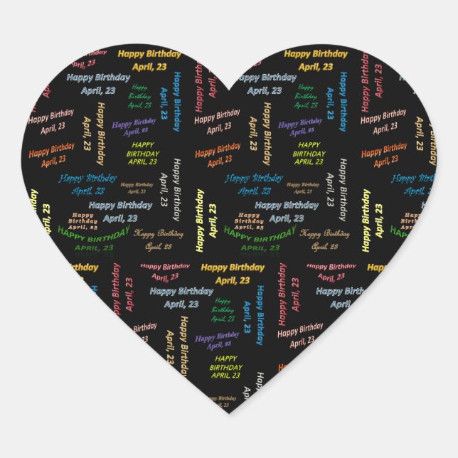 23. April Herz-Aufkleber (Vorderseite)