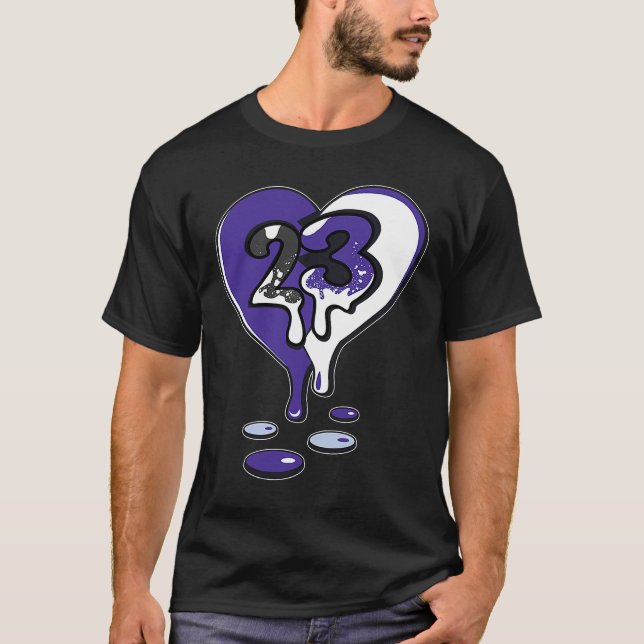 23 Drip Heart Concord 5s Matching T-Shirt (Vorderseite)