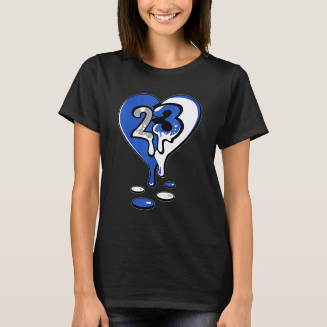 23 Drip Heart Retro Stealth 5s passend T-Shirt (Vorderseite)