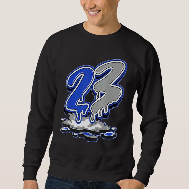 23 Drip True Blue 1s Matching Sweatshirt (Vorderseite)