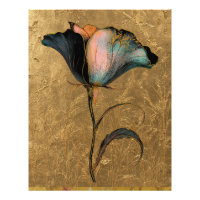 *~* 23 F4 Elegante Blume Gold Vintage