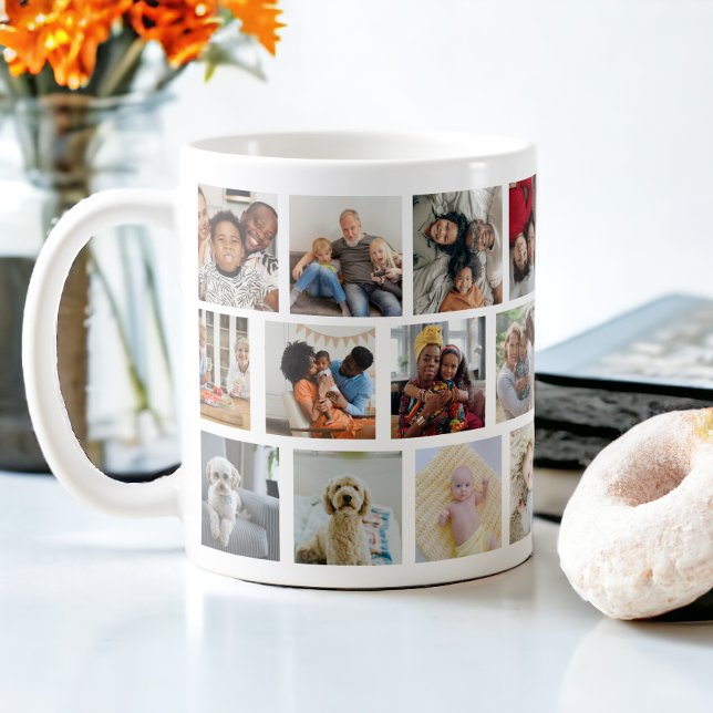 23 Fotomaterial Vorlage macht Spaß Kaffeetasse (23 Photo Collage Template Make Your Own Fun Coffee Mug from Ricaso. Personalized photo gift ideas)