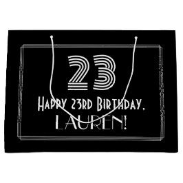 23. Geburtstag — Art Deco Inspiriert Look "23" & N Große Geschenktüte