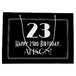 23. Geburtstag: Art Deco Inspiriert Stil "23", Nam Große Geschenktüte