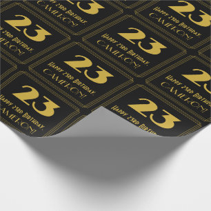 23. Geburtstag – Art Deco inspiriertes Aussehen "2 Geschenkpapier