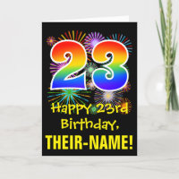 23. Geburtstag: Fun Fireworks Pattern + Rainbow 23