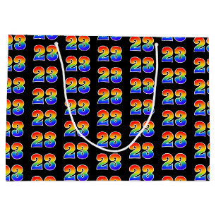 23. Geburtstag: Fun Rainbow Event Number 23 Muster Große Geschenktüte