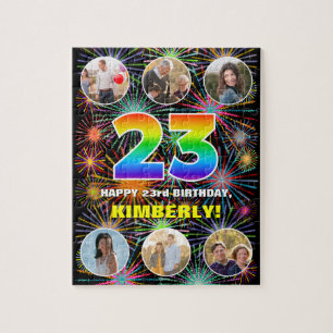 23. Geburtstag: Fun Rainbow #, Individuelle Name + Puzzle