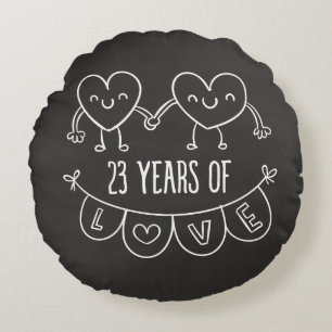 23. Geburtstag Geschenk Chalk Herzen Rundes Kissen