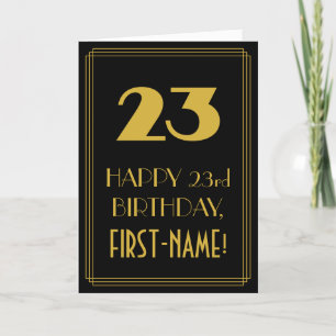 23. Geburtstag – im Art Deco Stil inspirierter Loo Karte
