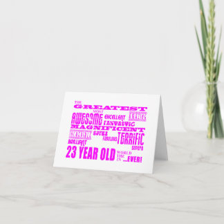 23. Geburtstag Mädchen Pink Best 23 Karte
