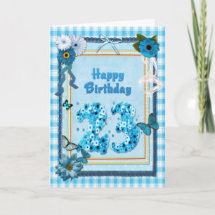 23. Geburtstag mit Scrapbook-Effekt Karte