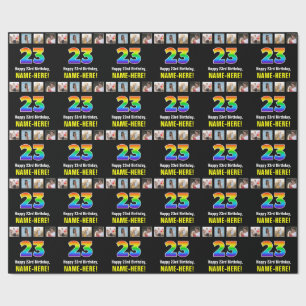 23. Geburtstag: Regenbogen "23"; benutzerdefiniert Geschenkpapier