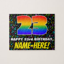 23. Geburtstag — Spaß, farbenfrohe Musiksymbole & 